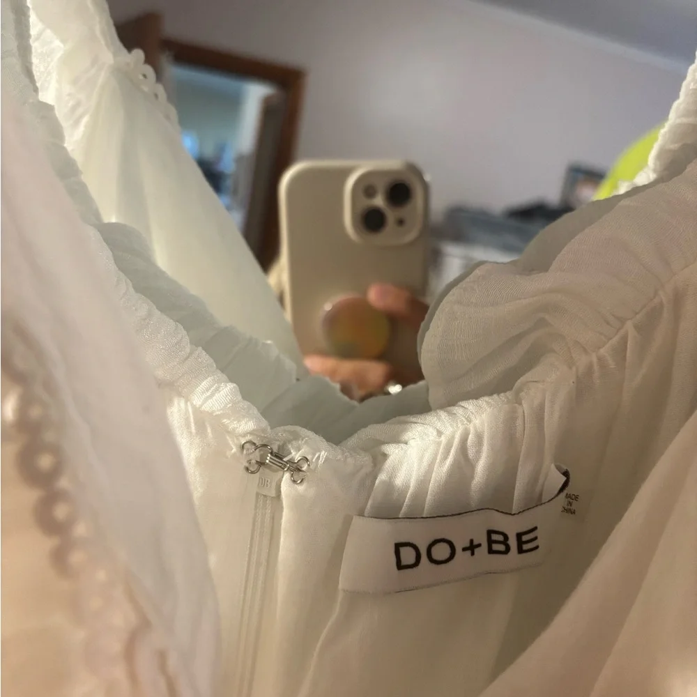 DO+BE White Dress with Ruffles - Picture 2 of 5